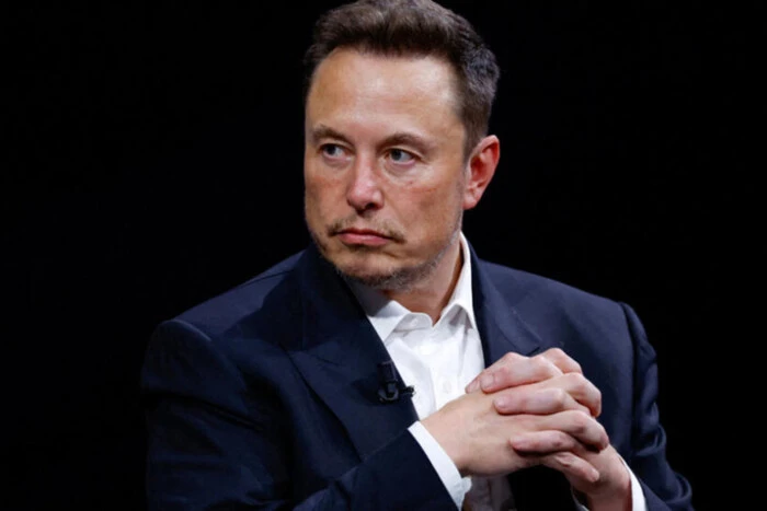 Musk in the park with a high fence