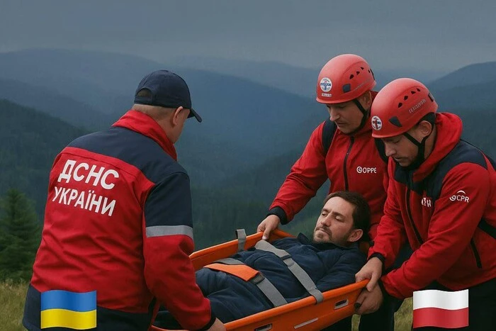 Ukraińscy ratownicy uratowali mężczyznę w polskich górach