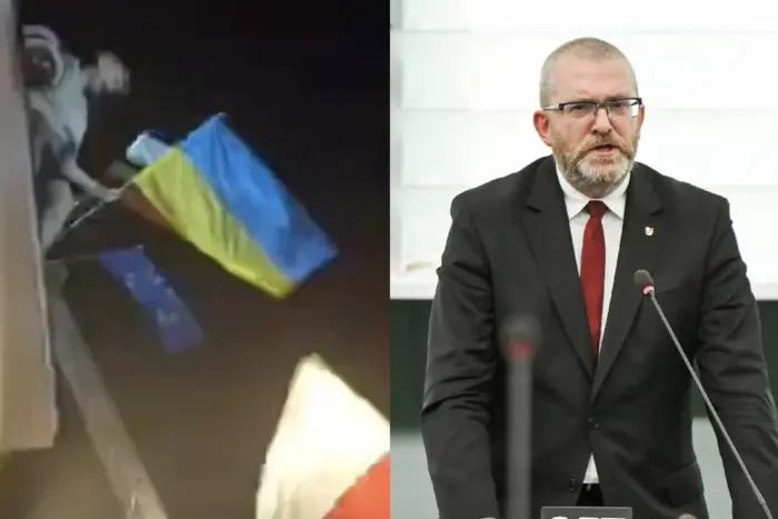 Прихильники кандидата зірвали укр.прапор